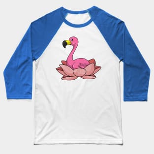 Flamingo with Lotus flower Baseball T-Shirt